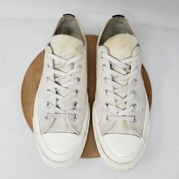 Converse Chuck Taylor Comme de Garcons Shoes Womens 8 Sneaker Off White Low - Picture 4 of 14